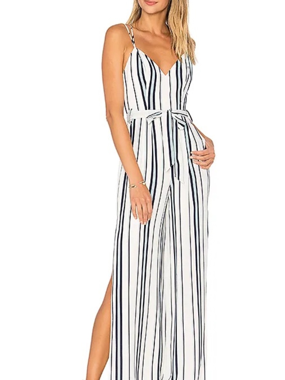 Lovers + Friends Charisma Jumpsuit in Blue Stripe